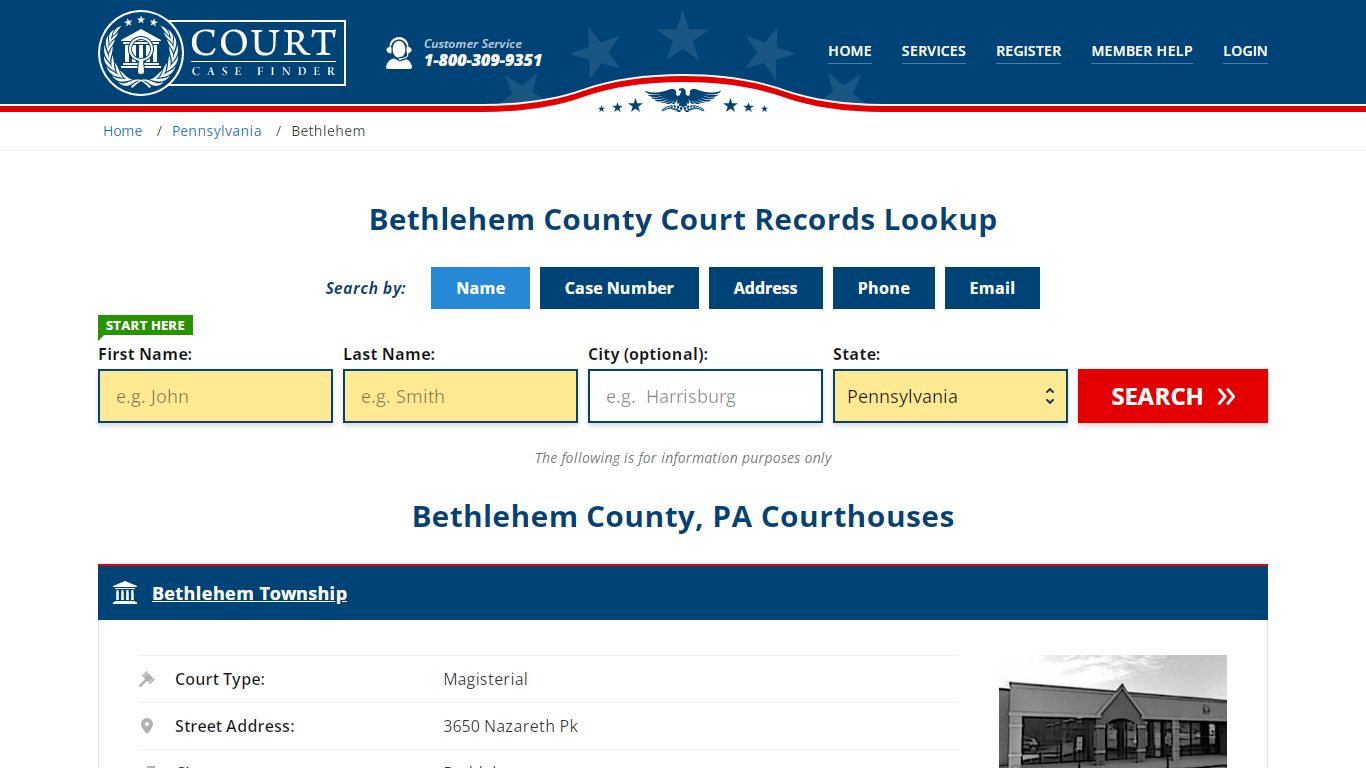 Bethlehem County Court Records | PA Case Lookup